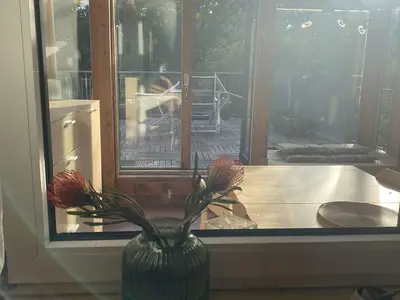 Ferienwohnung Blick ins Grüne-Blick in Wintergarte