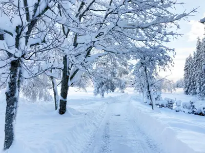 winterliche Einfahrt