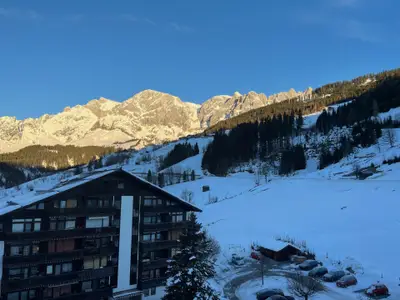 Blick vom Balkon auf den Hochkönig