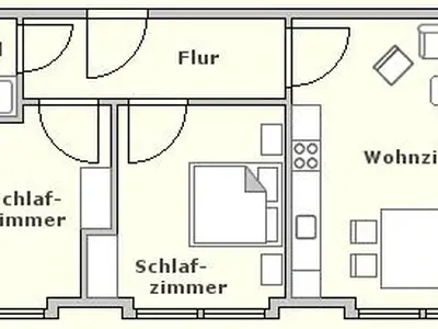 Grundriss Ferienwohnung Südfall