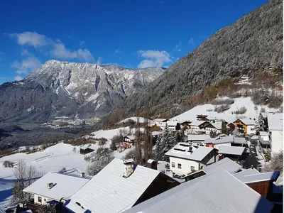 Balkonaussicht nach Norden im Winter