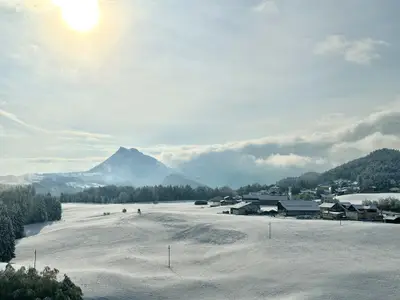 Ausblick vom Apartment Postplattler im Winter