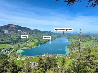 Blick vom Ellmaustein in Richtung Apartment Postpl