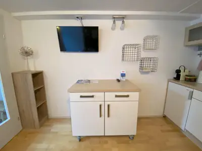 Küchenbereich mit verschiebbaren Kasten