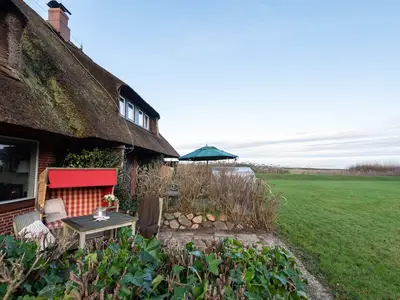 Ausblick auf das Wattenmeer von der Terrasse