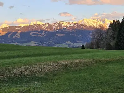 Aussicht Garten im Frühjahr