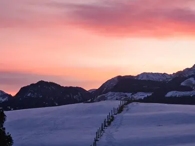 Aussicht Garten im Winter