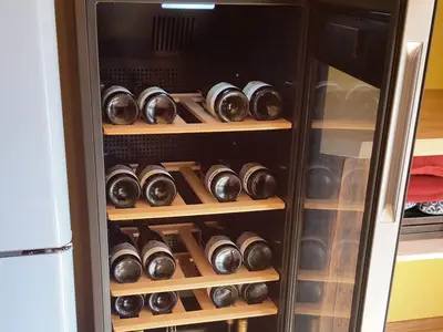 Weinkühlschrank mit Weinen aus eigenem Weingut