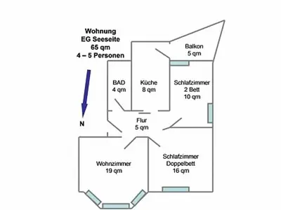 Ferienwohnung für 4 Personen (65 m²) in Duhnen 7/10
