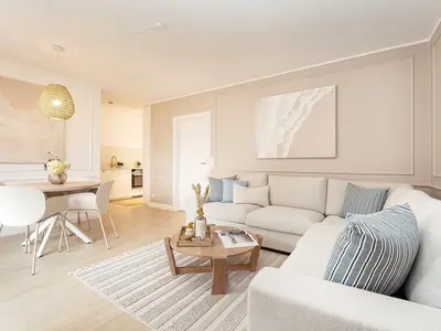 Wohnzimmer mit Blick zur Küche