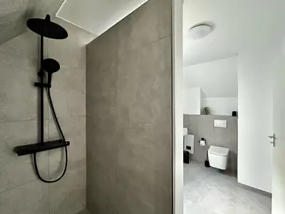 Die Dusche im modernen Tageslichtbad