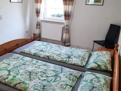 Schlafzimmer Blick auf Fenster