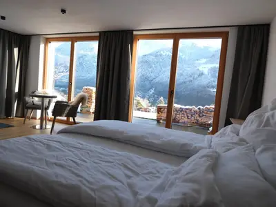 Bett und Panoramablick