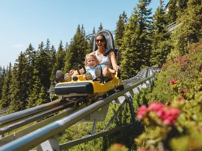Lauser Sauser Alpine Coaster Mutter mit Sohn Somme