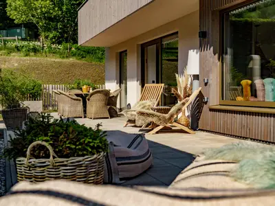 Grosszügige Terrasse im Boho Style