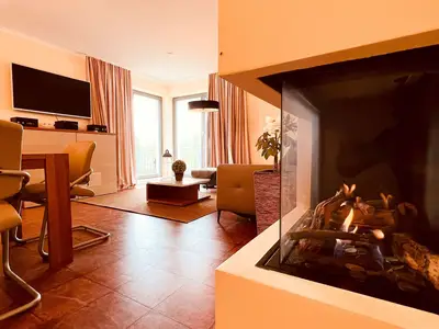 Wohnbereich mit Kamin