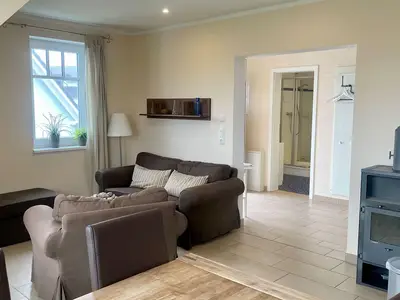 Sitzbereich mit Kaminaofen