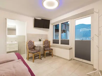 Studio Edelweiß Schlafzimmer mit Ausblick