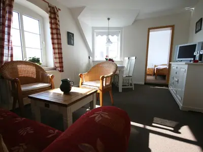 Wohnzimmer Ferienwohnung Hooge