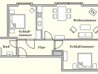 Grundriss Ferienwohnung Hallig Langeneß
