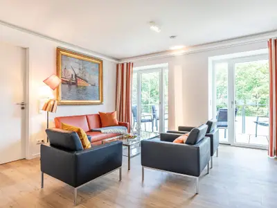 Wohnzimmer: Sitzgruppe mit Couchtisch, LED-Flachfernseher, WLAN, Kabel