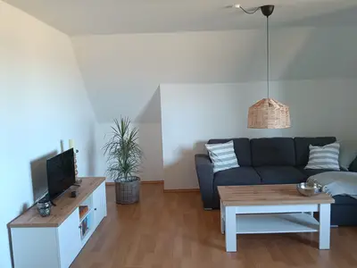Wohnzimmer in der Ferienwohnung am Kleeberg in Lengerich