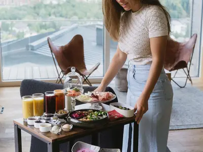 Frühstück direkt aufs Appartement