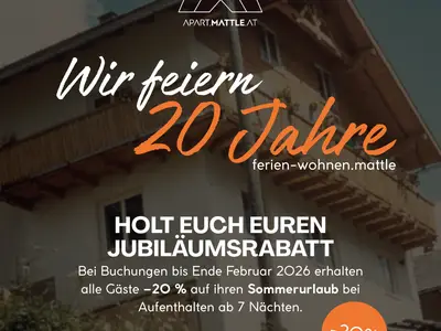 Jubiläumsaktion 20% bis Ende Februar