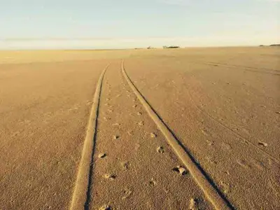 Spuren im Strandsand