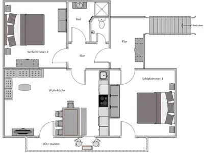 Grundriss Ferienwohnung Hoisenlehen