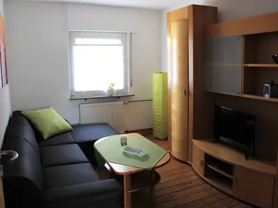 Wohnzimmer in der Ferienwohnung Obelix in Haltern am See