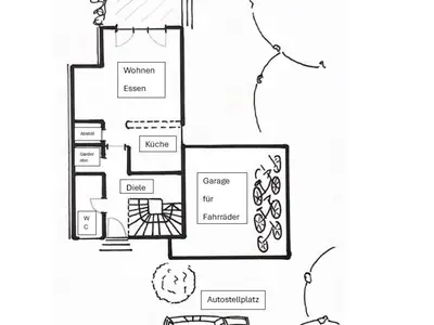 Ferienwohnung Orts-Idyll, Grundriss Erdgeschoss