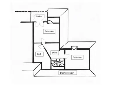 Ferienwohnung Orts-Idyll, Grundriss Obergeschoss
