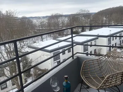 Balkon mit Blick auf die Flensburger Förde