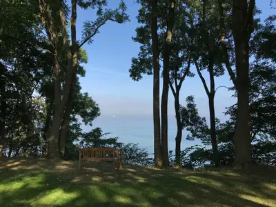 Blick vom Garten über die Flensburger Förde, Ostsee