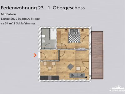 Ferienwohnung für 2 Personen (54 m²) in Stiege 5/10