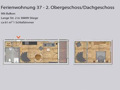 Ferienwohnung für 2 Personen (50 m²) in Stiege 5/10