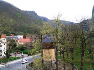 Blick aus der Ferienwohnung in das Bodetal