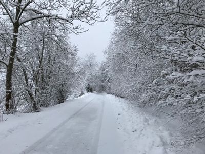 verschneite Straße