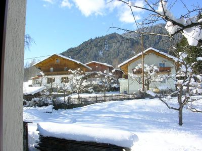 Aussicht von der Wohnung Gartenblick im Winter