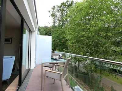 Luxuriöse Ferienwohnung mit Sauna und Balkon in strandnaher Lage