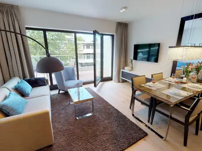 Strandnahe, luxuriöse Ferienwohnung mit Balkon & Sauna - Hundefreundlich
