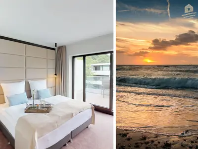 Strandnahe, luxuriöse Ferienwohnung mit Balkon & Sauna