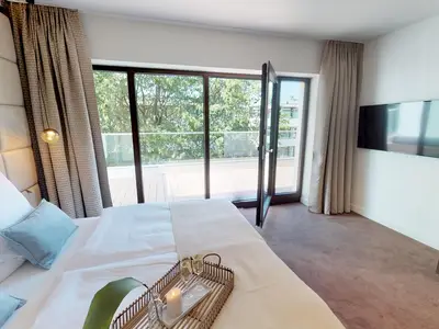Strandnahe, luxuriöse Ferienwohnung mit Balkon & Sauna - Hundefreundlich