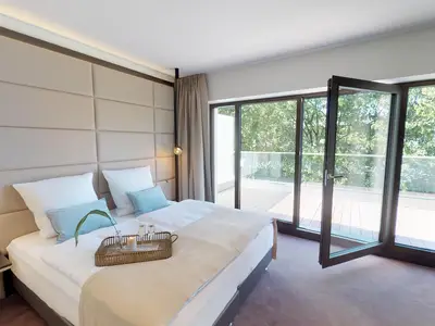 Strandnahe, luxuriöse Ferienwohnung mit Balkon & Sauna - Hundefreundlich