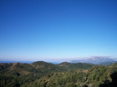 Blick von der Dachterrasse auf den Golf von Policastro