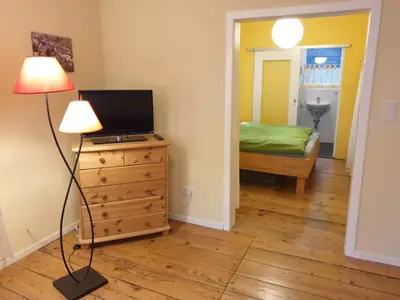 Blick ins Schlafzimmer