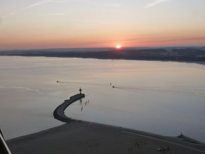 Aussicht Travemündung bei Sonnenuntergang