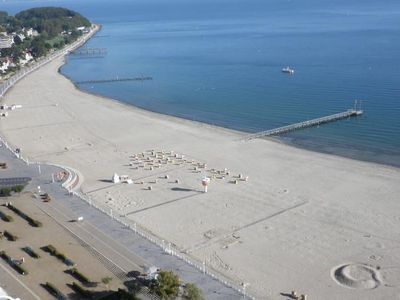 Blick vom Balkon auf den Strand