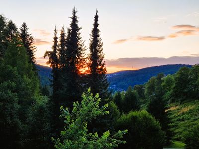 Sonnenuntergang vom Balkon